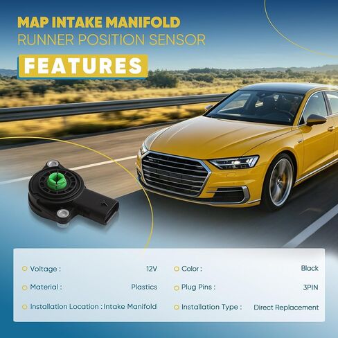 06J907386 Intake Manifold Position Sensor EA888 MK2 1.8/2.0T Compatible with Audi A3 A4 A5 A6 C6 Q3 Q5 VW Jetta Passat TIGUAN AMAROK Beetle CC EOS Golf Scirocco III Sharan Transporter T5 in Kuwait