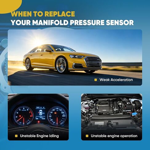 06J907386 Intake Manifold Position Sensor EA888 MK2 1.8/2.0T Compatible with Audi A3 A4 A5 A6 C6 Q3 Q5 VW Jetta Passat TIGUAN AMAROK Beetle CC EOS Golf Scirocco III Sharan Transporter T5 in Kuwait