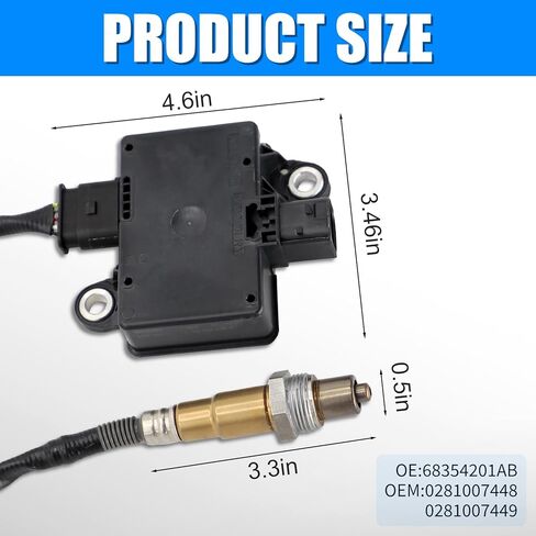 68354201AB مستشعر جسيمات عادم الديزل متوافق مع 2019-2023 Ram 2500 3500 6.7L l6 ديزل OHV توربو مستشعر الجسيمات OEM استبدال 0281007448 0281007449 in Kuwait