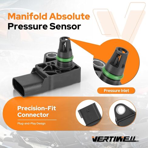 Manifold Absolute Pressure MAP Sensor Compatible with Ford Lincoln Explorer Ranger Edge Bronco Sport Escape Maverick Corsair Nautilus 2.3L 5.2L V8 L4 2019-2024 Replaces AS703 K2GZ9F479A in Kuwait