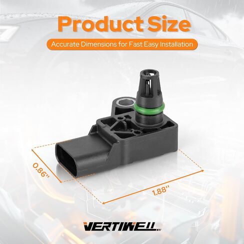 Manifold Absolute Pressure MAP Sensor Compatible with Ford Lincoln Explorer Ranger Edge Bronco Sport Escape Maverick Corsair Nautilus 2.3L 5.2L V8 L4 2019-2024 Replaces AS703 K2GZ9F479A in Kuwait