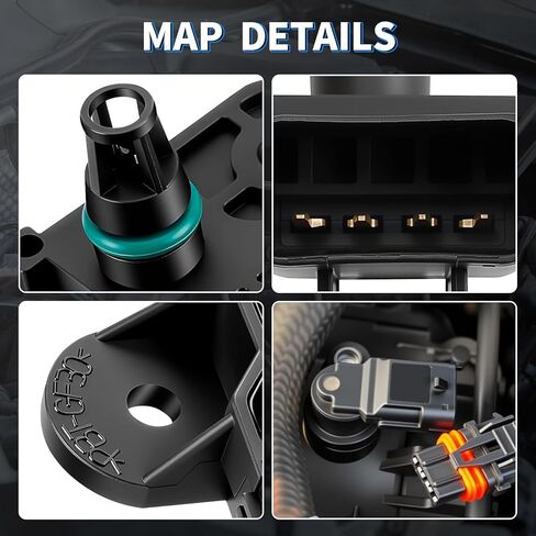 مستشعر الضغط المطلق المنوع MAP مناسب لسيارة Ford Escape Focus Fusion Ranger C-Max Transit Connect Lincoln MKZ Mazda 3 5 6 B2300 CX-7 Tribute Mercury Mariner Milan AS199 5S2448 1S7A9F479AB in Kuwait