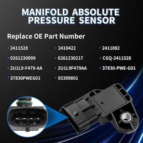 MAP Manifold Absolute Pressure Sensor Fit for Polaris Sportsman 570 Sportsman 850 Sportsman 800 RZR 570 RZR 800 General 1000 Ranger Model XP 700 Polaris Snowmobile FS Classic/Touring 2411528 in Kuwait