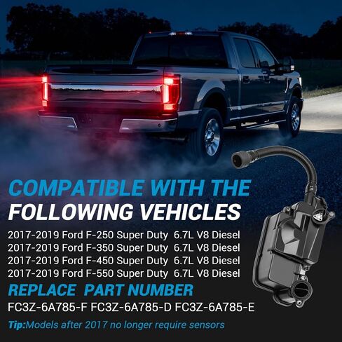 مجموعة فاصل زيت الهواء FC3Z6A785F متوافقة مع Ford 2017-2019 F-250 F-350 F-450 F-550 Super Duty 6.7L Powerstroke Diesel Crankcase Filter، PCV CCV Filter Oil Separator استبدال FC3Z-6A785-D in Kuwait