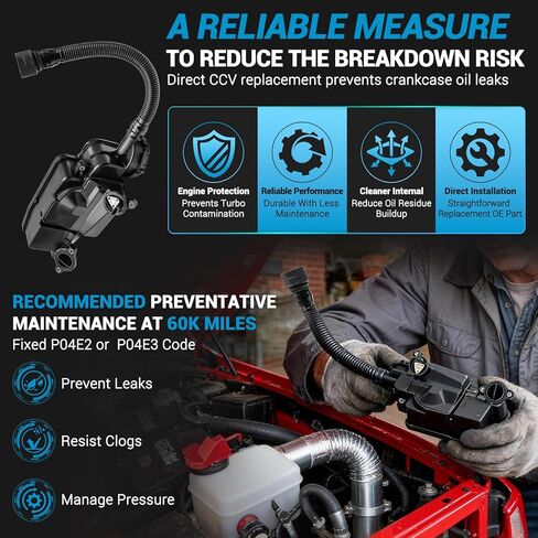 مجموعة فاصل زيت الهواء FC3Z6A785F متوافقة مع Ford 2017-2019 F-250 F-350 F-450 F-550 Super Duty 6.7L Powerstroke Diesel Crankcase Filter، PCV CCV Filter Oil Separator استبدال FC3Z-6A785-D in Kuwait