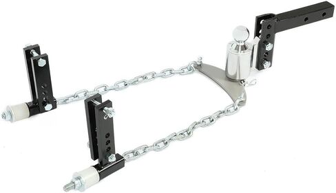 Powder Coated & Chrome Weight Distribution Hitch for F150 01-23,for Silverado 1500/2500HD 01-23,for RAV4 01-23,for Corolla 01-23,for Tacoma 01-23 2-5/16" Ball 4" Drop & Rise Steel Rear in Kuwait