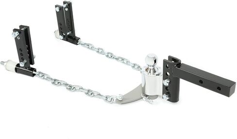 Powder Coated & Chrome Weight Distribution Hitch for F150 01-23,for Silverado 1500/2500HD 01-23,for RAV4 01-23,for Corolla 01-23,for Tacoma 01-23 2-5/16" Ball 4" Drop & Rise Steel Rear in Kuwait