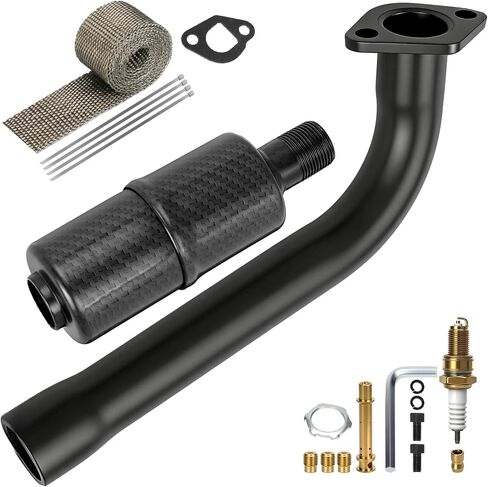 YOXUFA Performance 212 Exhaust Header Pipe Muffler Silencer Kit Compatible with Predator 212 224 196cc Engine Coleman Mini Bike CT200U-EX CT200U BT200X KT196 Baja Warrior MB200 Axis M200 Go Kart Parts in Kuwait