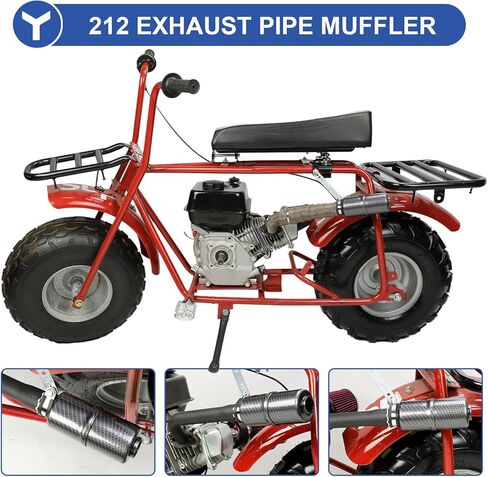 YOXUFA Performance 212 Exhaust Header Pipe Muffler Silencer Kit Compatible with Predator 212 224 196cc Engine Coleman Mini Bike CT200U-EX CT200U BT200X KT196 Baja Warrior MB200 Axis M200 Go Kart Parts in Kuwait