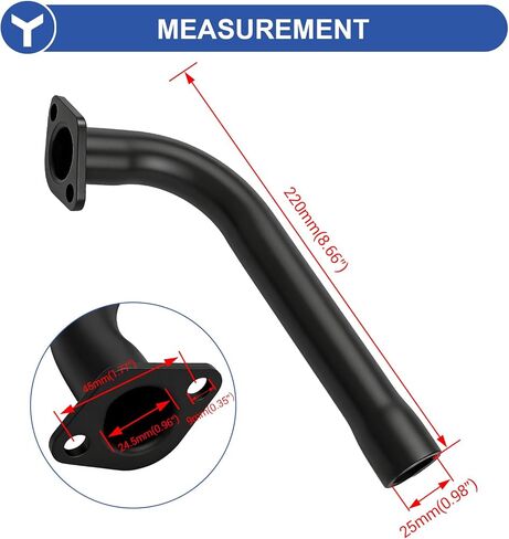 YOXUFA Performance 212 Exhaust Header Pipe Muffler Silencer Kit Compatible with Predator 212 224 196cc Engine Coleman Mini Bike CT200U-EX CT200U BT200X KT196 Baja Warrior MB200 Axis M200 Go Kart Parts in Kuwait