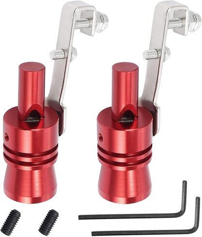 Car Turbo Whistle,2PCS Aluminum Alloy Universal Turbo Sound Exhaust Muffler Pipe Whistle for Cars, Motorcycle XL (2pcs Red) in Kuwait