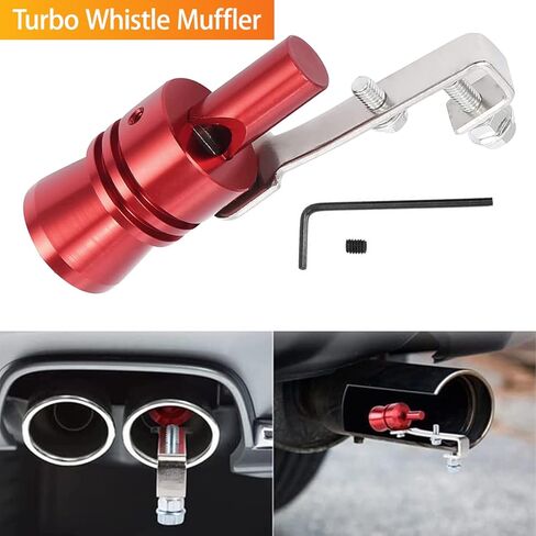 Car Turbo Whistle,2PCS Aluminum Alloy Universal Turbo Sound Exhaust Muffler Pipe Whistle for Cars, Motorcycle XL (2pcs Red) in Kuwait