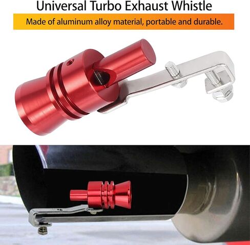 Car Turbo Whistle,2PCS Aluminum Alloy Universal Turbo Sound Exhaust Muffler Pipe Whistle for Cars, Motorcycle XL (2pcs Red) in Kuwait