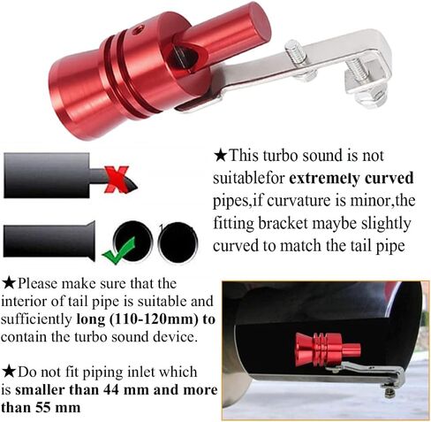 Car Turbo Whistle,2PCS Aluminum Alloy Universal Turbo Sound Exhaust Muffler Pipe Whistle for Cars, Motorcycle XL (2pcs Red) in Kuwait