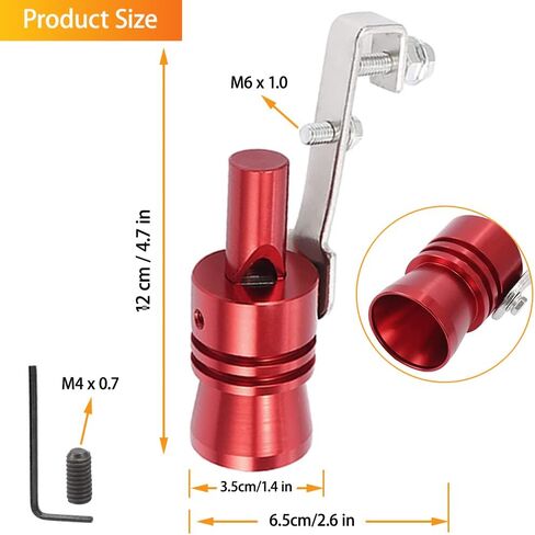Car Turbo Whistle,2PCS Aluminum Alloy Universal Turbo Sound Exhaust Muffler Pipe Whistle for Cars, Motorcycle XL (2pcs Red) in Kuwait