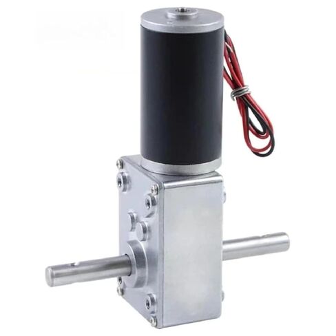 Double Shaft 33MM Length 5840-31zy DC 12V/24V Worm Gear Motor Self Lock 12-470RPM Reducer Gearbox Motor (80rpm 12V Motor x Bracket) in Kuwait