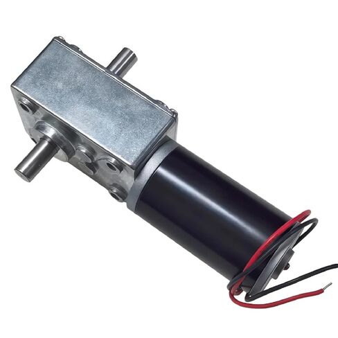 محرك تروس دودي 31ZY-5840 DC، علبة تروس كهربائية بعمود مزدوج، مخفض قفل ذاتي عزم الدوران العالي، فضي، محرك فرشاة مغناطيسي دائم (محرك 12 دورة في الدقيقة 12 فولت) in Kuwait