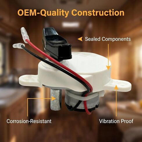 K6010-81 RV Fan Vent Lift Motor 17 RPM 12V DC, Fit for Dometic Fan-Tastic B Series 807350 803350, Replaces K6050-81 K6050-80 & Autotrol 200-0535A, Black Cap in Kuwait