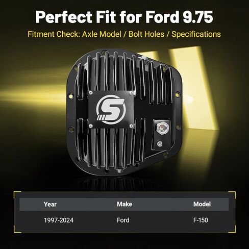 غطاء تفاضلي خلفي، متوافق مع Ford 9.75" 12-Bolt 1997-2024 F150، مع زعانف تبريد وحشية مانعة للتسرب لأداء موثوق in Kuwait