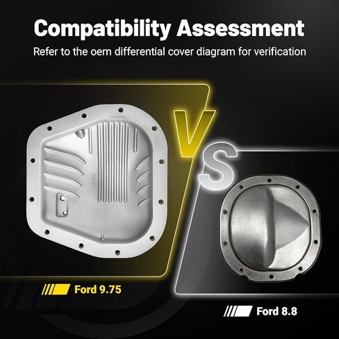 غطاء تفاضلي خلفي، متوافق مع Ford 9.75" 12-Bolt 1997-2024 F150، مع زعانف تبريد وحشية مانعة للتسرب لأداء موثوق in Kuwait