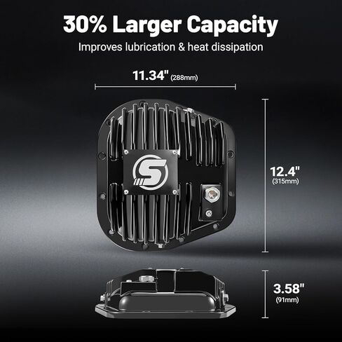 غطاء تفاضلي خلفي، متوافق مع Ford 9.75" 12-Bolt 1997-2024 F150، مع زعانف تبريد وحشية مانعة للتسرب لأداء موثوق in Kuwait