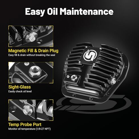 غطاء تفاضلي خلفي، متوافق مع Ford 9.75" 12-Bolt 1997-2024 F150، مع زعانف تبريد وحشية مانعة للتسرب لأداء موثوق in Kuwait