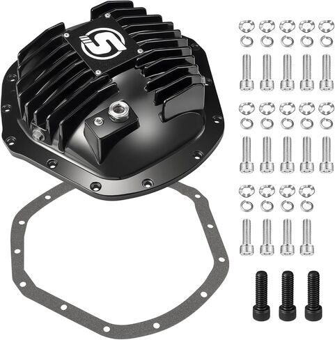غطاء تفاضلي خلفي، متوافق مع AAM 11.5" 14-Bolt 2001-2019 Chevy/GMC، 2003-2018 RAM، Dodge Ram، مع زعانف تبريد وحشية مانعة للتسرب لأداء موثوق in Kuwait