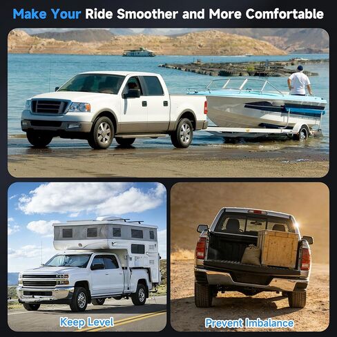 طقم تعليق أكياس الهواء الخلفية Just-V لـ 2007-2021 Toyota Tundra 2WD/4WD، وسائد هوائية شديدة التحمل بسعة 5000 رطل لسحب الشاحنات، بدون حفر، بديلة لـ Firestone 2445 Ride Rite in Kuwait