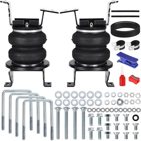 Just-V Rear Air Bags Suspension Kit for 2011-2026 Chevy Silverado GMC Sierra 2500HD 3500HD, 5000 lbs Heavy Duty Air Spring Bags for Truck Towing & Hauling, No-Drill, Replacement for Firestone 2613 in Kuwait