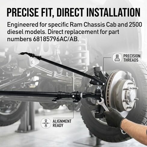 Steering Tie Rod End Link & Drag Link Assembly for 2013-2024 Ram 4500 5500, 2018 Ram 2500 6.7L - Adjusting Sleeve, Inner & Outer Tie Rod Ends in Kuwait