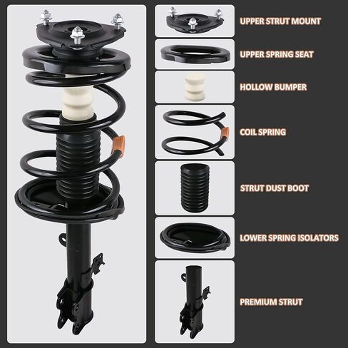 MOSTPLUS Pair Front Complete Strut Coil Spring Assembly 172143 172144 Compatible with 2002-2006 Honda CR-V 2.4L 4WD FWD in Kuwait