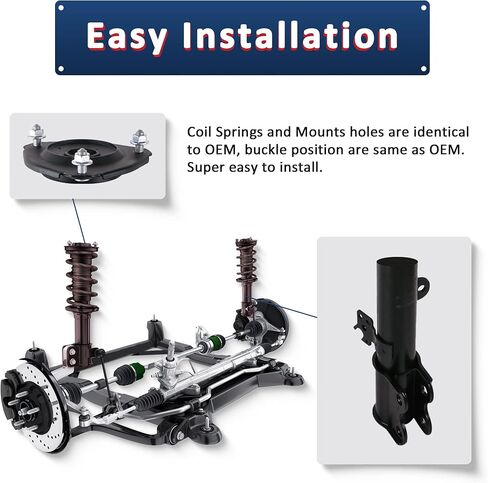 MOSTPLUS Pair Front Complete Strut Coil Spring Assembly 172143 172144 Compatible with 2002-2006 Honda CR-V 2.4L 4WD FWD in Kuwait