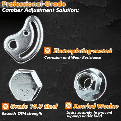 مجموعة Camber Bolt متوافقة مع Chevy GMC Cadillac 1999-2023 Silverado Sierra 1500 2500 3500 Escalade Colorado Avalanche Tahoe Yukon، كاميرات محاذاة الذراع الأمامية، 4 قطع Cam Bolt ± 1.5 درجة in Kuwait