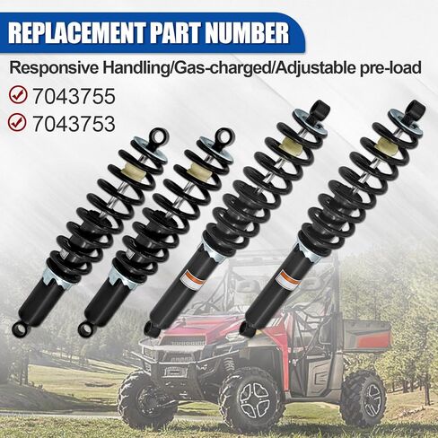 7043755 7043753 4PCS Front Rear Shock Struts Absorbers Kit compatible with Polaris Ranger 570 Full-Size 2015, Crew 570 Full-Size 2015-2016, XP 900 2013-2019, Crew 900 2014-2019, Crew XP 1000 2017-2018 in Kuwait