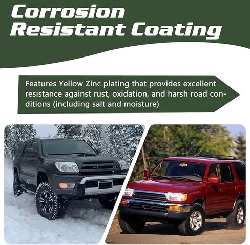 مجموعة مسامير سفلية للصدمات الأمامية من YunGlee متوافقة مع Toyota 4Runner 1996-2021، FJ Cruiser 2007-2014، Lexus GX460 GX470 - أجهزة استبدال التعليق المطلية بالزنك الأصفر من الفئة 10.9 (قطعتان) in Kuwait