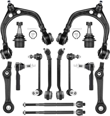 Front Upper and Lower Control Arms Suspension Kit Fit for 2011 2012 2013 2014 2015 2016 2017 Chrysler 300 Dodge Challenger Charger RWD with Lower Ball Joints Tie Rod End - 14pcs in Kuwait
