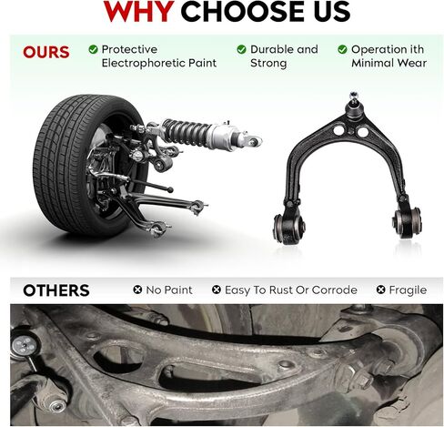 Front Upper and Lower Control Arms Suspension Kit Fit for 2011 2012 2013 2014 2015 2016 2017 Chrysler 300 Dodge Challenger Charger RWD with Lower Ball Joints Tie Rod End - 14pcs in Kuwait