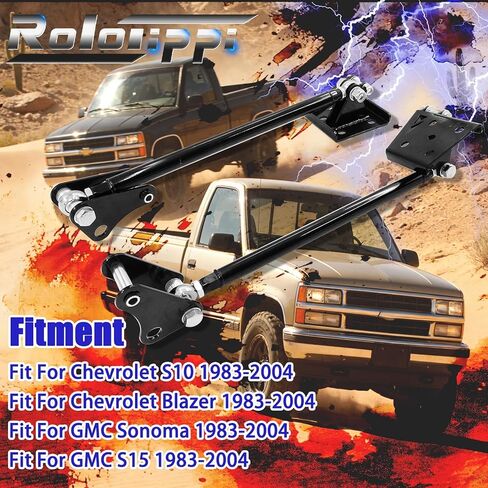 2 × قضبان ربط للجر متوافقة مع شيفروليه S10 بليزر جي إم سي سونوما S15 1983-2004 شريط الجر مصنوع من الفولاذ المطلي بالمسحوق، أسود in Kuwait