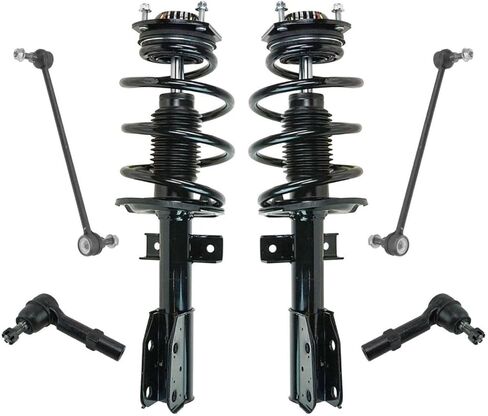 6pc Front Strut Spring Assemblies Sway Bar Links Tie Rods Kit for Buick for Chevy for GMC for Saturn for Outlook 07-10 Truck Sealed in Kuwait
