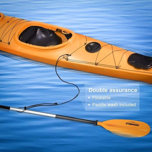 مجاذيف Overmont Kayak مع مقود - مجذاف للقوارب من سبائك الألومنيوم شديد التحمل للتجديف بالقوارب والتجديف 218 سم / 86 بوصة - 230 سم / 90.5 بوصة - 241 سم / 95 بوصة in Saudi Arabia