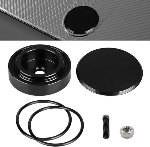 Car Wiper Plug, Waterproof Vehicle Rear Wipers Grommet Cap Windshield Block Off Plug with O-Ring, Dustproof Aluminum Rear Window Wiper Delete Cover Kit for Car Truck SUV (Black) in Kuwait