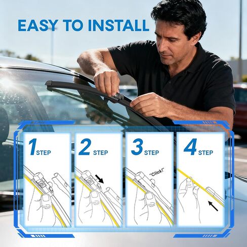5 PLUS® Silicone Windshield Wipers 24 and 19 Inch Replacement For VOLKSWAGEN VW Jetta 2023-2011 Passat 2018-2012 CC 2017-2013, Automotive Replacement Windshield Wipers With Water Repellent. in Kuwait