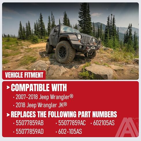 Front Windshield Wiper Motor and Linkage Assembly Replacement by AA Ignition - Compatible with Jeep - 2007-2018 Wrangler, 2018 Wrangler JK - Replaces 55077859AB, 55077859AD, 55077859AC, 602-105AS in Kuwait