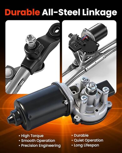Front Windshield Wiper Motor and Linkage Assembly for Jeep Wrangler 2007-2018 Wrangler JK 2018 3.6L 3.8L, Replace at Once Wiper System 55077859AB, 602-105AS, 5 Pins in Kuwait