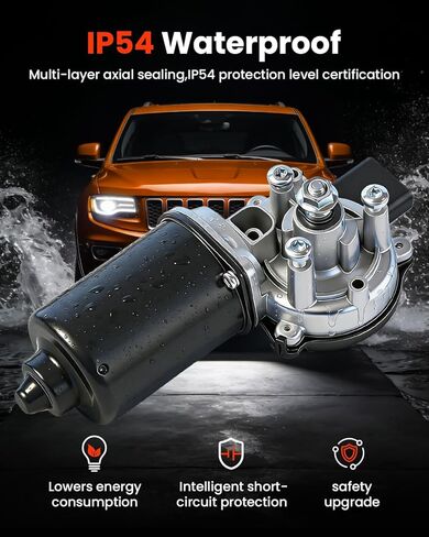 Front Windshield Wiper Motor and Linkage Assembly for Jeep Wrangler 2007-2018 Wrangler JK 2018 3.6L 3.8L, Replace at Once Wiper System 55077859AB, 602-105AS, 5 Pins in Kuwait