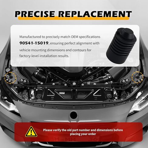2PCS Hood Bumper Stop Rubber,OEM#90541-15019 Standard Car Hood Buffer Block Replacement,Shock Absorbing & Noise Reducing Engine Hoods Bumper Stopper Car Accessories in Kuwait