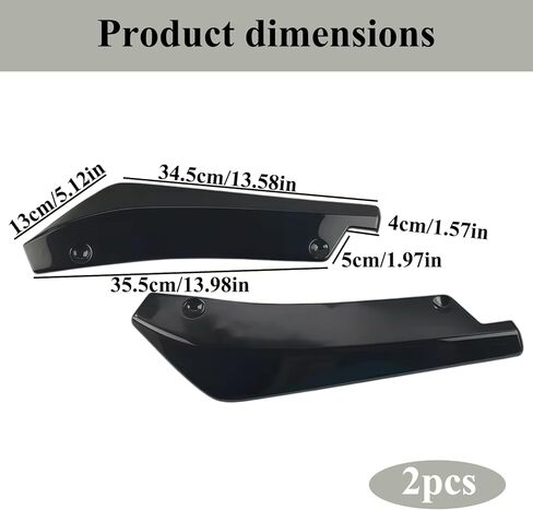 2PCS Car Rear Bumper Diffuser Spoilers,Rear Bumper Canard Splitter Protector,Rear Bumper Lip Body Kit with Bolts,Rear Bumper Guard Diffuser Splitter,Universal Anti-Crash Car Exterior Decorations in Kuwait