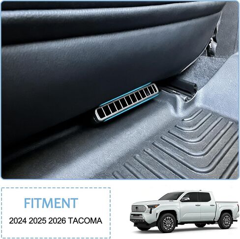 عاكسات فتحة التهوية تحت المقعد من JKCOVER متوافقة مع ملحقات Toyota Tacoma 2024 2025 2026، وصلة فتحة تكييف الهواء تحت المقعد، مادة ABS سوداء (قطعتان) in Kuwait