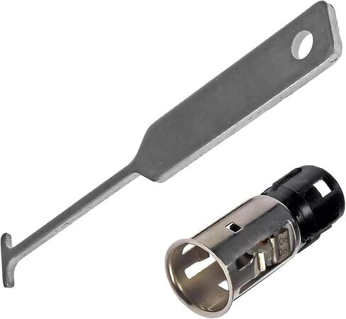 2PCS Cigarette Lighter Removal Tool, Car Cigarette Lighter Socket, Replacement 25776667 J42059 25774623, Cigarette Lighter Socket with Disassembly Tool, Suitable for GM Models (Silver) in Kuwait