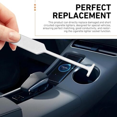 2PCS Cigarette Lighter Removal Tool, Car Cigarette Lighter Socket, Replacement 25776667 J42059 25774623, Cigarette Lighter Socket with Disassembly Tool, Suitable for GM Models (Silver) in Kuwait